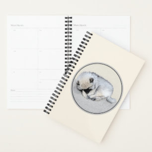 Keeshond Sleeping Puppy Painting Planner