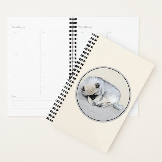 Keeshond Sleeping Puppy Painting Planner (Display)