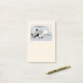 Keeshond Sleeping Puppy Painting Post-it® Notes (Op bureau)