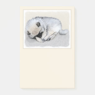 Keeshond Sleeping Puppy Painting Post-it® Notes