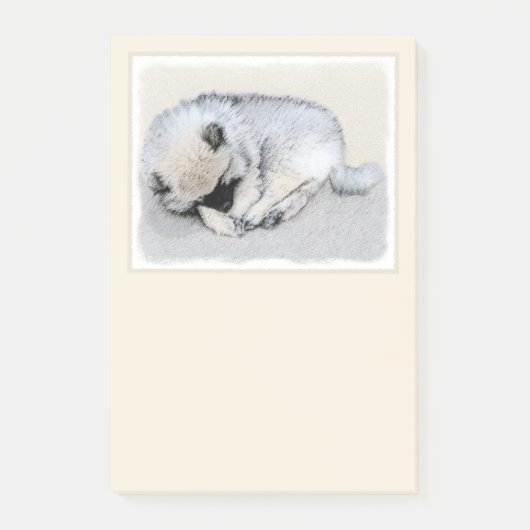 Keeshond Sleeping Puppy Painting Post-it® Notes (Voorkant)