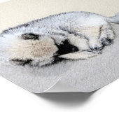 Keeshond Sleeping Puppy Painting Poster (Hoek)