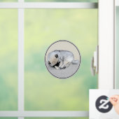 Keeshond Sleeping Puppy Painting Raamsticker (Huis)