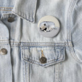 Keeshond Sleeping Puppy Painting Ronde Button 5,7 Cm (In situ)