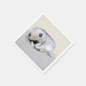 Keeshond Sleeping Puppy Painting Servet (Hoek)
