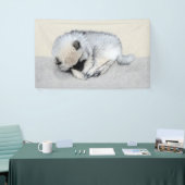 Keeshond Sleeping Puppy Painting Spandoek (Beurs)