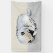 Keeshond Sleeping Puppy Painting Spandoek (Verticaal)