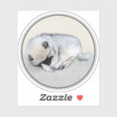 Keeshond Sleeping Puppy Painting Sticker (Vel)