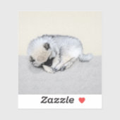 Keeshond Sleeping Puppy Painting Sticker (Vel)