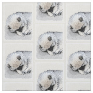 Keeshond Sleeping Puppy Painting Stof