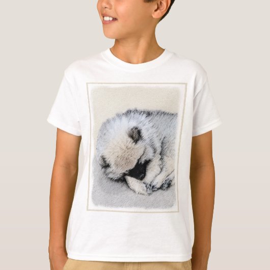 Keeshond Sleeping Puppy Painting T-shirt (Voorkant)