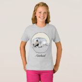 Keeshond Sleeping Puppy Painting T-shirt (Voorkant volledig)