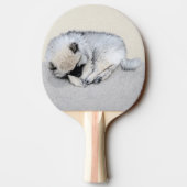 Keeshond Sleeping Puppy Painting Tafeltennisbatje (Achterkant)