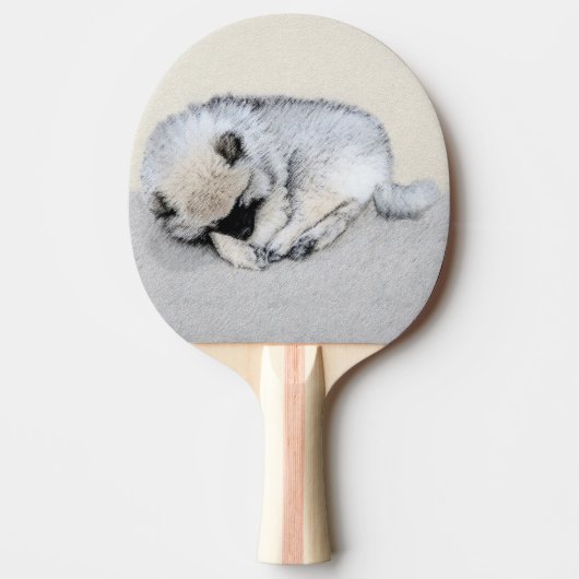 Keeshond Sleeping Puppy Painting Tafeltennisbatje (Voorkant)