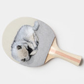 Keeshond Sleeping Puppy Painting Tafeltennisbatje (Zijkant)