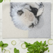 Keeshond Sleeping Puppy Painting Theedoek (Gevouwen)