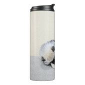 Keeshond Sleeping Puppy Painting Thermosbeker (Gedraaid links)