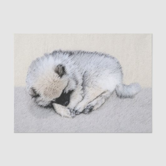Keeshond Sleeping Puppy Painting Tissuepapier (Voorkant)