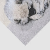 Keeshond Sleeping Puppy Painting Tissuepapier (Detail)