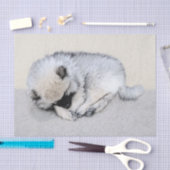 Keeshond Sleeping Puppy Painting Tissuepapier (Craft)