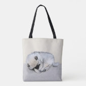 Keeshond Sleeping Puppy Painting Tote Bag (Achterkant)