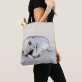Keeshond Sleeping Puppy Painting Tote Bag (Dichtbij)