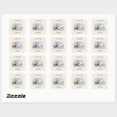 Keeshond Sleeping Puppy Painting Vierkante Sticker (Vel)
