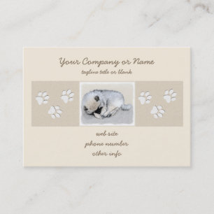 Keeshond Sleeping Puppy Painting Visitekaartje