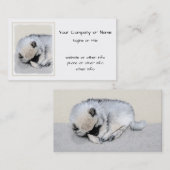 Keeshond Sleeping Puppy Painting Visitekaartje (Voorkant / Achterkant)