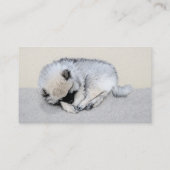 Keeshond Sleeping Puppy Painting Visitekaartje (Achterkant)