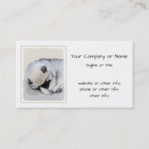 Keeshond Sleeping Puppy Painting Visitekaartje