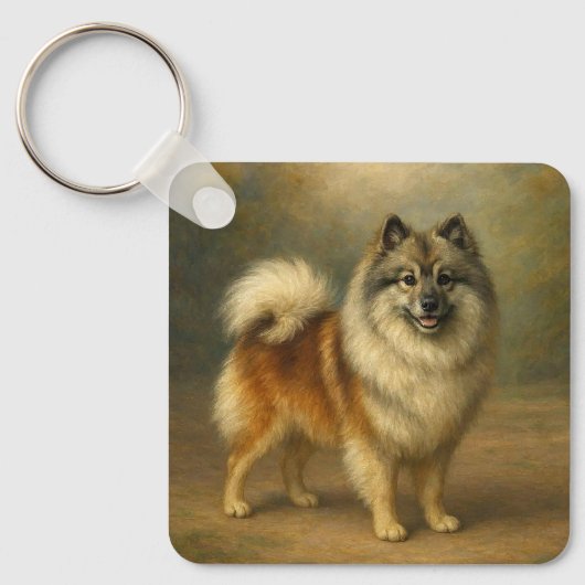 Keeshond Sleutelhanger (Voorkant)