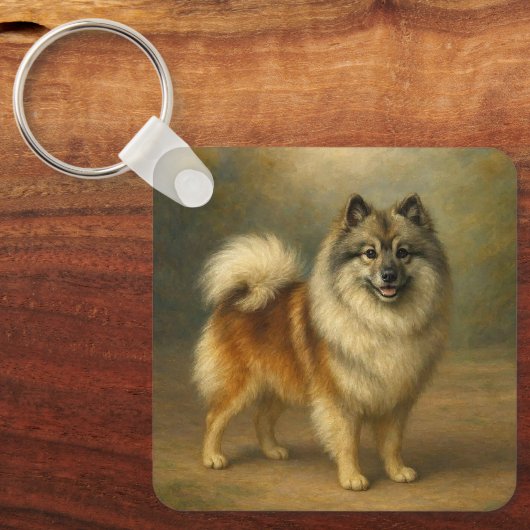 Keeshond Sleutelhanger (Voorkant)
