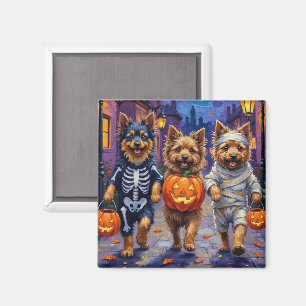 Keeshond snoep vragen in Halloween kostuums Magneet