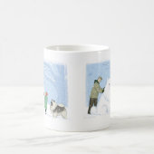 Keeshond Snow Dog Cute Winter Keesie Koffiemok (Center)