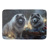 Keeshond Snowy Sleigh Kerst Decor Badmat (Voorkant)