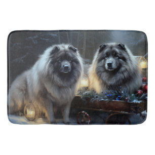 Keeshond Snowy Sleigh Kerst Decor Badmat