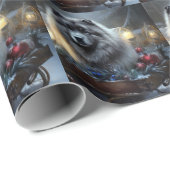Keeshond Snowy Sleigh Kerst Decor Cadeaupapier (Rol Hoek)