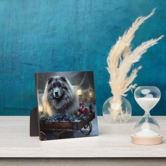 Keeshond Snowy Sleigh Kerst Decor Fotoplaat (Insitu)
