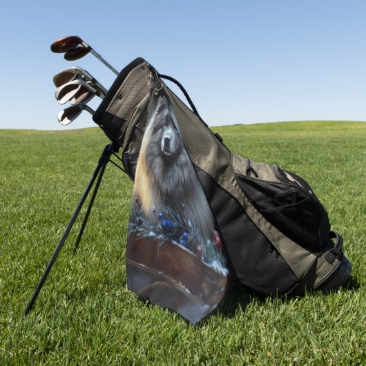 Keeshond Snowy Sleigh Kerst Decor Golfhanddoek (Groen)