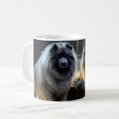 Keeshond Snowy Sleigh Kerst Decor Koffiemok (Voorkant links)