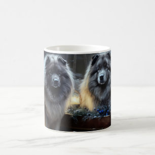 Keeshond Snowy Sleigh Kerst Decor Koffiemok
