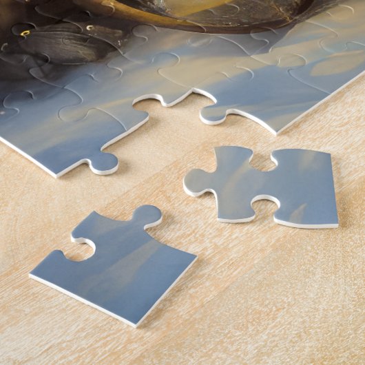 Keeshond Snowy Sleigh Kerst Decor Legpuzzel (Zijkant)