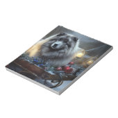 Keeshond Snowy Sleigh Kerst Decor Notitieblok (Linkerzijde)