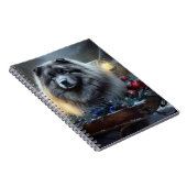 Keeshond Snowy Sleigh Kerst Decor Notitieboek (Rechterzijde)