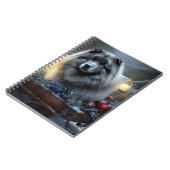 Keeshond Snowy Sleigh Kerst Decor Notitieboek (Linkerzijde)