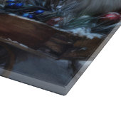 Keeshond Snowy Sleigh Kerst Decor Snijplank (Hoek)