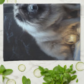 Keeshond Snowy Sleigh Kerst Decor Theedoek (Gevouwen)