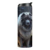 Keeshond Snowy Sleigh Kerst Decor Thermosbeker (Gedraaid links)