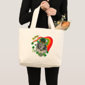 Keeshond St. Patrick's Dag Grote Tote Bag (Voorkant (product))